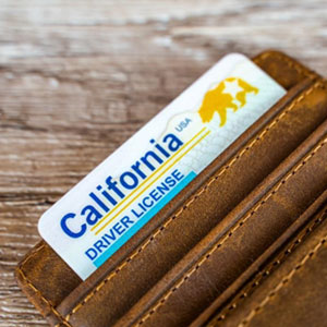 California driver's license with golden bear and red star logo - Law Offices of Aaron Bortel